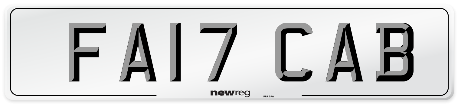 FA17 CAB Number Plate from New Reg